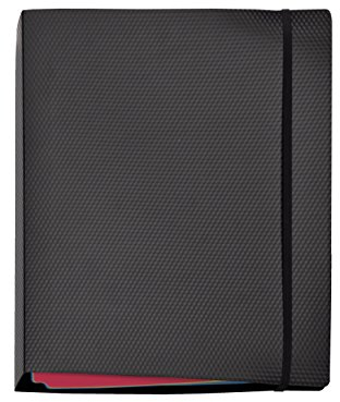 VELOFLEX 1142480 - Arbeitsmappe Diamond, Konferenzmappe, DIN A4, 2-Ring-Mechanik, 260 x 320 x 30 mm, schwarz, 1 Stück