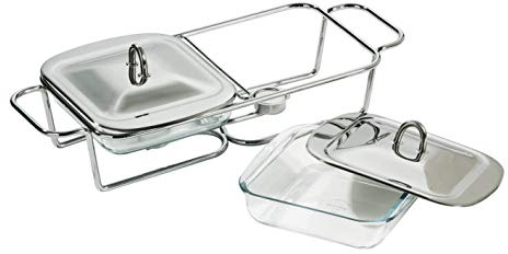 Premier Housewares Food Warmer With Handles Food Warmer Buffet Server Stainless Steel Practical And Durable Buffet Server And Warming Tray 15 x 50 x 23, Silver, 1 Litre