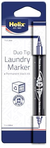 Helix Duo Tip - Pennarello a Doppia Punta per Tessuti, Resistente ai Lavaggi