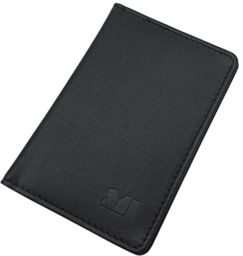EDLES LEDER KREDITKARTENETUI KARTENETUI VISITENKARTENETUI SCHECKKARTENETUI KARTENMÄPPCHEN KREDITKARTENMÄPPCHEN MJ-DESIGN-GERMANY IN BRAUN, ROT ODER SCHWARZ, Schwarz, One Size