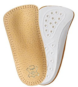 Ortopediska 3/4 läderinlägg utan tår, med stöd för fotvalv i längd- och metatarsal leden, Kaps Carmen, alla storlekar (37 EUR)