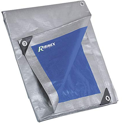 Ribimex Telone Impermeabile per Esterno PRO 8x12 m in Polietilene con Occhielli in Alluminio, Angoli e Orli Rinforzati, 250 gr/m², Ideale per Uso Prolungato e Protezione da Intemperie - PRB25008X12