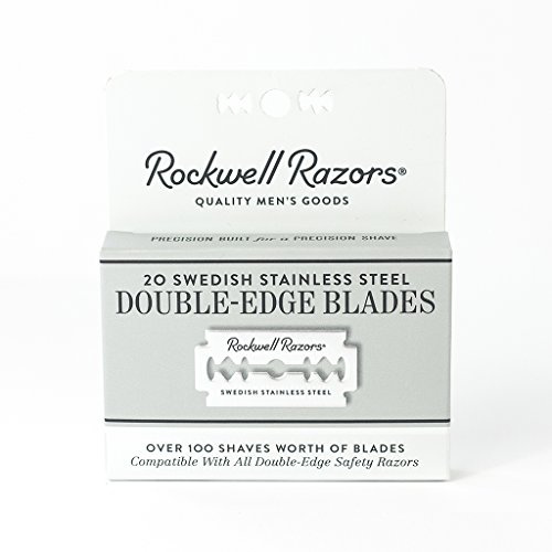 Rockwell Razors Rasierklingen aus schwedischem Edelstahl, doppelschneidig, 20 Stück