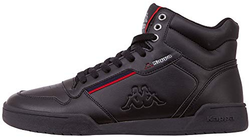 Kappa Mangan, Sneaker A Collo Adulto, Unisex Nero Black Red, 42 EU