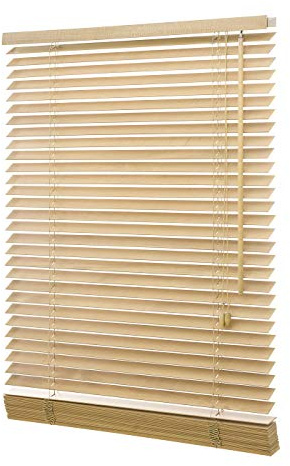 Ventanara® Holzjalousie 35mm Natur Holz Jalousie Jalousette Echtholz (100 x 130 cm)