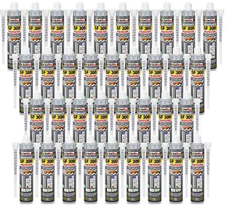 Isolbau SF 300 Injektionsmörtel 36 x 300 ml Montagemörtel, 72x Statikmischer - Verbundmörtel für Beton, Mauerwerk, Holz & Stahl
