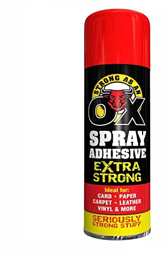 SAAO Heavy Duty Extra Strong as an OX Spray Adhesive Glue for Foam Carpet Vinyl Cardboard foil Card Paper Leather Craft Fabric & Man More - 500ml (2)