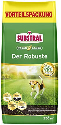 Substral Rasensamen Der Robuste, Sport- und Spielrasen, Einzigartige Strapazierrasen-Mischung, 5 kg für 250 m²