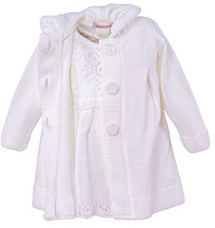 Six4kids Taufkleid Festkleid Taufset Strickkleid Mantel Taufmütze (Model 1, 74 (6-9 M))