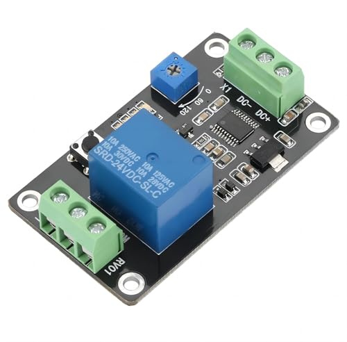 VIFERR Relé Temporizador DC 5V/12V/24V Módulo de Relé de Retardo Retardo de Autobloqueo Relé de Encendido/Apagado Interruptor de Tiempo de Apagado Temporizador (DC 24V)