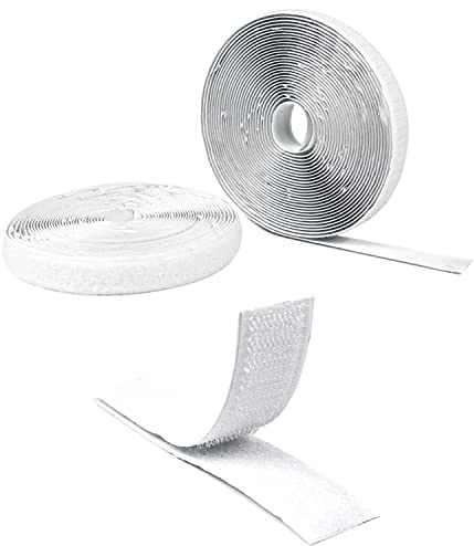 LEO's - 8m x 16mm Klettband selbstklebend extra stark doppelseitig (Flauschband weiß) - Selbstklebende Klettbänder Hakenband Klebepads Klett Band Klettverschlussband beidseitig in Industriequalität