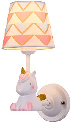 E27 (In Vi Edei) Europeo Bambini Cartoni Animati Lampada Da Parete,Semplice Bambola Camera Animali Da Comodino Bambini's Camera Lampada Da Parete-Unicorno 15 * 30cm