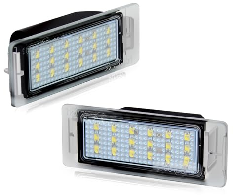 D-Lumina LED License Plate Light Tag Lamp Assembly for Chevy Corvette SS Equinox Impala Traverse Cadillac GMC Terrain Buick, Powered by 18-SMD 6000K White w/Error-Free Load Resistors, Pack of 2
