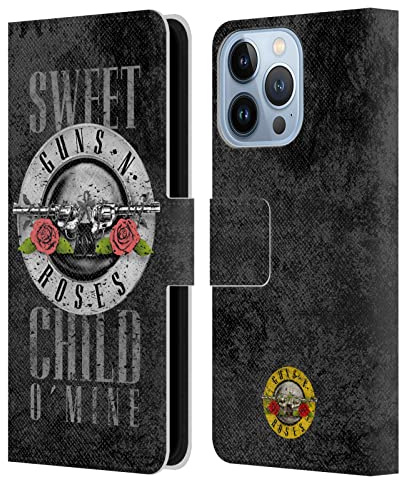 Head Case Designs Licenza Ufficiale Guns N' Roses Sweet Child O' Mine Vintage Custodia Portafoglio in Pelle Compatibile con Apple iPhone 13 PRO