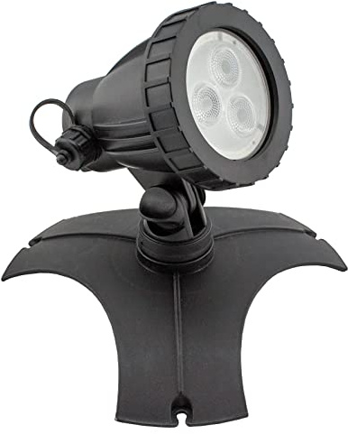 Gartenleuchte warmweiß, 3,5 Watt, 5m Kabel, 12V Niederspannung, IP68 wasserdicht, inkl. Erdspieß, Gartenstrahler LED | Gartenbeleuchtung | Gartenlampen für draußen | Gartenlampe | LED Lampen Garten