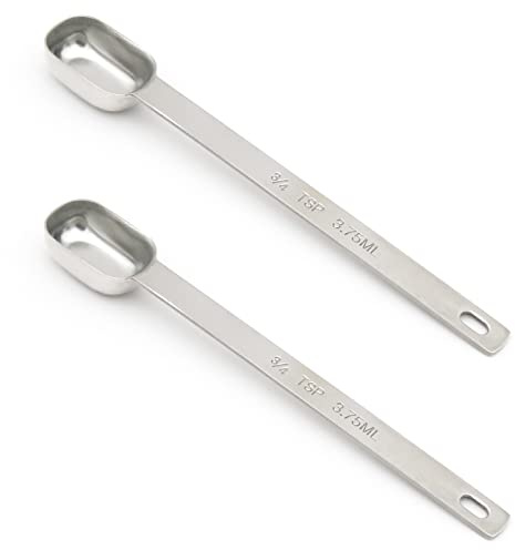 2PCS 3/4TSP(3.75ML) Measuring Spoon, Stainless Steel Long Handle Teaspoons