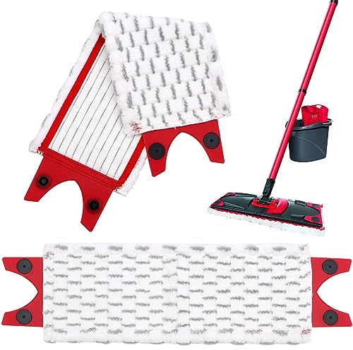 Yeria Replacement Microfibre Pad, Têtes de Balai Plates en Microfibre pour Vileda Ultramax 2 en 1 Spray Remplacer, Recharges en Microfibre pour Bbalai Domestique (Lot de 2)
