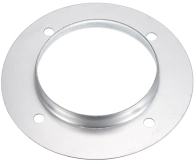 PATIKIL 4 Kanalanschluss Flansch 2 Packung Metall Gerade Rohrleitung Abluft Flansch Kanal Montage Platte für Heizung Kühlung Lüftung HVAC System Verzinkter Stahl
