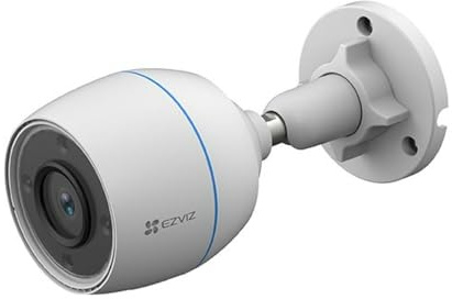 EZVIZ H3c Telecamera da esterno Wi-Fi, videocamera di sorveglianza 1080P, Rilevamento persone con AI, visione notturna fino a 30m, compatibile con Alexa