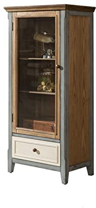MOOWI Weinschrank Weinschrank aus Holz, Beistellschrank mit Glastür und Schublade, multifunktional im Wohnzimmer, Schlafzimmer, Flur Barschrank (Size : A)