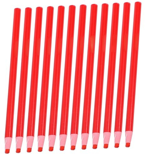SHINEOFI 12 Piezas crayones rojos artistas dibujando lápices lápiz de cera roja lápiz graso despegable marcador de china despegar lápiz de color borrador de lápiz tiza grasa