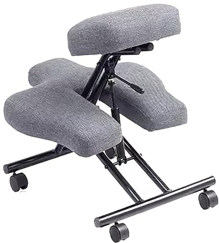 HDYZJQ kniestuhl ergonomisch Sitzender kniender Schreibtischstuhl, verstellbar mit Rädern, Bürostuhl mit Leinenkissen für zappelige Sitzende, ergonomischer ADHS-Stuhl, Criss-Cross-Stuhl