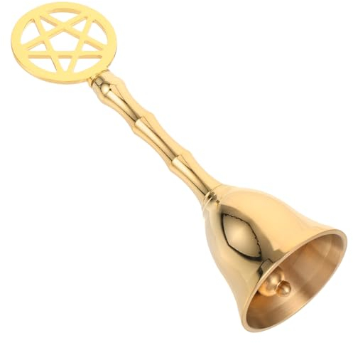 ORFOFE Pentagramm Handglocke Aus Messing - Dekorative Ritualglocke Für Wahrsagerei Tarot Zeremonien - Vielseitige Service Glocke Für Schule Restaurant Empfang