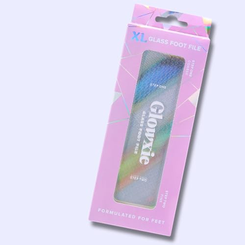 XL Glass Foot File by Glowxie | 2 Files in 1 (Scub+Buff) | Dead Skin & Callus Remover | Long Lasting | Hypoallergic