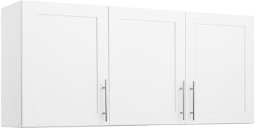 Prepac Elite 54 W Wall Cabinet with Panel Doors, White Storage Cabinet, Bathroom Cabinet, Pantry with 1 Adjustable Shelf 12.75 D x 54 W x 24 H, WSUR-1004-1