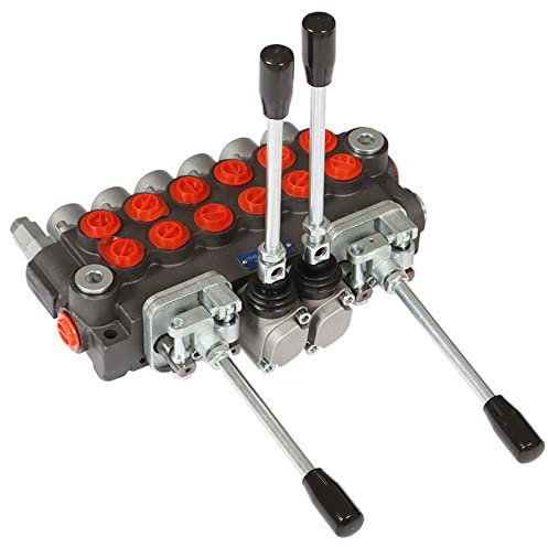 WYZSXX Hydraulisches Wegeventil mit 2 Joysticks, 6 Spulen, 11 gpm, 3625 psi, SAE-Anschlüsse, doppeltwirkendes Hydraulikventil für Traktoren, Lader, Tanks, Lader, Holzspalter