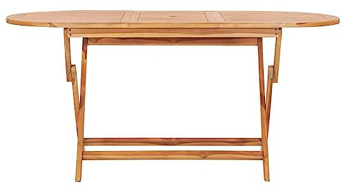 HETFTJN Camping Beistelltisch Gartentische Biertischgarnitur Camping Tisch Klein - Klappbarer Gartentisch 160×80×75 cm Teak Massivholz für Innenhof Terrasse Speisesaal Balkon