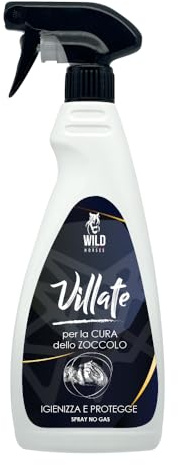 Wild Horses | Villate Spray, Lozione Detergente ed Igenizzante per la Pulizia e la Protezione del Fettone, Prodotto Pulente e Protettivo, Rimuove Impurità dallo Zoccolo, 500ml
