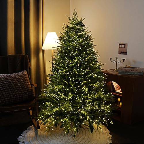 Árbol de Navidad con Luces, Árboles de Navidad Artificiales con Luces LED, Ramas Densas y Soporte Plegable, Arbol Navidad for El Hogar, Oficina, Decoración de Fiestas, Fácil Montaje(180cm5.9ft)