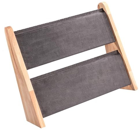PEILINZE Armbandständer, Mehrzweck-Ständer, stabiles Holz, Schmuck-Zubehör für Halsketten und Armbänder, doppelstöckig, Organizer