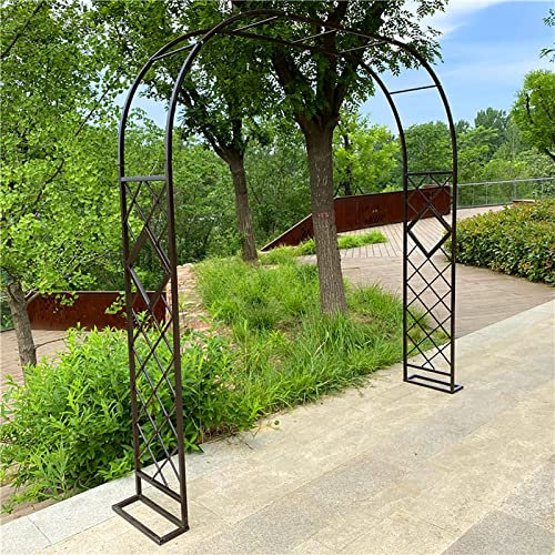 Arche de jardin en fer forgé pour plantes grimpantes, facile à installer, pergola décorative pour pelouse, terrasse, mariage et soirée romantique, bronze 300 cm