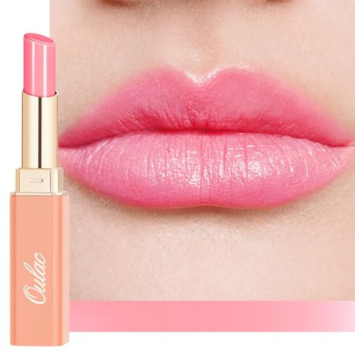 Oulac 2 in1 Lippenstift und Lippenbalsam, Saftiger & Glänzender Lippenpflege Lippenstifte, Geschmeidige Natürliche und Hydratisierte Lippen, Glänzendes Finish für Trockene, Rissige Lippen, Vegan 26