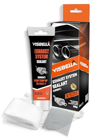 Visbella Avgasreparationspasta – värmebeständigt tätningsmedel – hög gastäthet – reparationssats för billjuddämpare, avgasrör (150 g set)