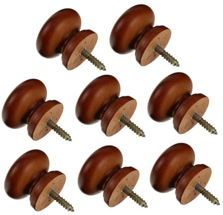DOITOOL 8 Stück Holz Schrankgriff Rundes Design Massivholz Türgriff Möbelknopf Robust Langlebig Für Schranktüren Und Schubladen