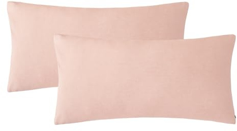 MILDLY Kissenbezug 40x80 Baumwolle mit Reißverschluss ÖKO-TEX Altrosa | 100% Baumwolle, Leinenoptik mit Waschung, praktischer Reißverschluss