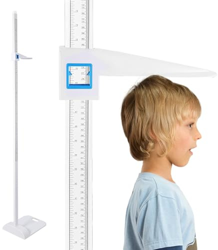 Estadiómetro portátil de 20 a 210 cm, barra de medición con deflector, medidor de altura para examen médico, indicador de doble escala para el hogar, escuela, oficina