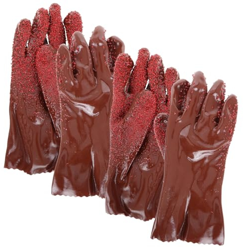 NUOBESTY 2 Pairs Pvc Gloves for Drain Cleaning, Reusable Heavy Duty Plumbing Gloves with Waterproof Protection, Antislip Design and Snake Shape Flexibility for Plumbers