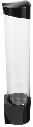 BESTYASH Dispensador de Vasos Automático de Plástico Negro para Oficina y Hospitales, Soporte Montado Pared Extracción y Cómoda de Vasos