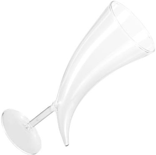 BESTYASH Verre à Boisson Verre Transparent Forme Lune Pour Bar Restaurant Fête Gobelet à Vin Bière Jus Tasse Au Design Raffiné Cornes Original