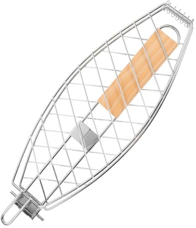 ABOOFAN Panier Gril Barbecue Poisson Acier Inoxydable pour Steak Légumes Viandes Camping Et Pique-