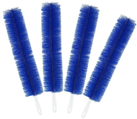 MOTHNUR 4pcs Bendable Fan Dusting Brush with Hard Bristles and Long Ergonomic Handles Multi Purpose Cleaner for Electric Fans Blinds and Household Surfaces Portable and Compact Design in
