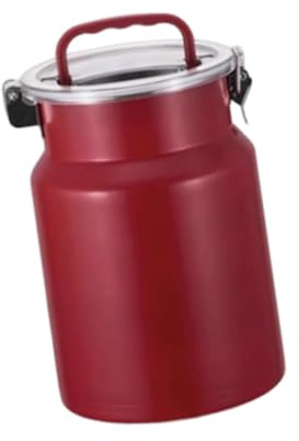 Contenitore ermetico per alimenti da 5 l, con manico, in acciaio inox, per tè, caffè, farina, zucchero, pasta, dolcetti per animali domestici, rosso
