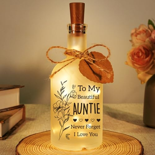 Sayregifty Gifts for Auntie, Bottle Decorative Light Auntie Birthday Gifts | Mother's Day & Birthday Presents for Aunt, Christmas Auntie Gifts from Niece