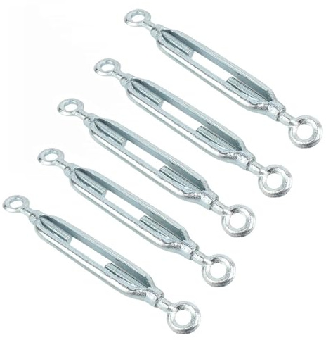 M8 Spannschloss aus verzinktem Stahl, Öse & Öse/Haken und Öse/Haken & Haken, Spannschlösser for Spannkabel, Seil, Kette((eye-eye) M8,5pcs)
