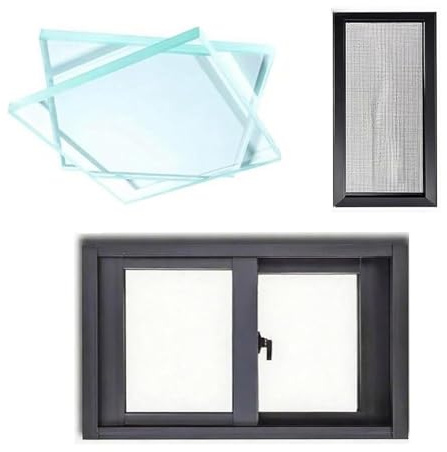 Sicherheits-Fenstergitter für den Außenbereich Graues Kellerfenster (45 x 48 cm) mit abnehmbarem Fliegengitter for mehr Lichteinfall, geeignet for Hühnerstall, Dachboden usw(WxH 45x95cm/18x38in)