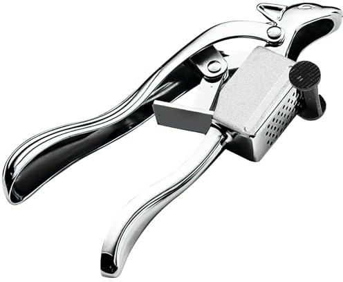 LALADEFIEE Spremiaglio Manuale in Acciaio Inox Resistente Manico Ergonomico Tritaaglio da Cucina Rimovibile per Uso Domestico e Professionale Utensile per Aglio Facile da Pulire